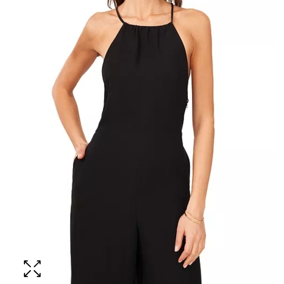 1. State Open Back Halter Wide Leg Jumpsuit Small Black - Picture 8 of 9